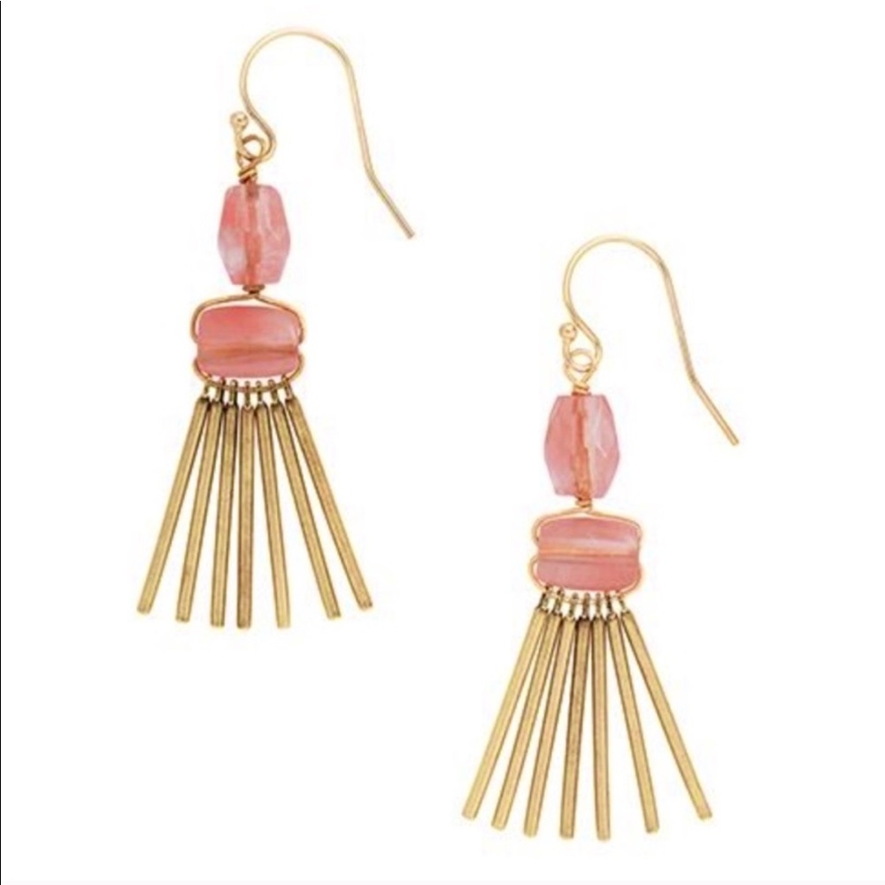 Silpada Pink and Gold Dangle Earrings